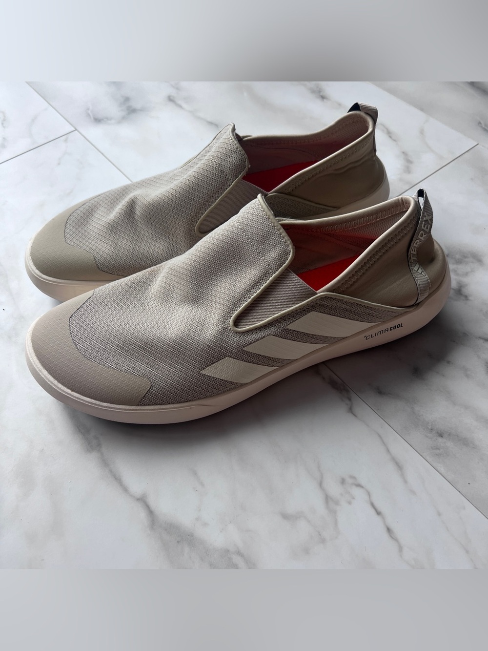 adidas Terrex Clima Cool Men’s Slip-On Loafers in Light Beige size 11.5